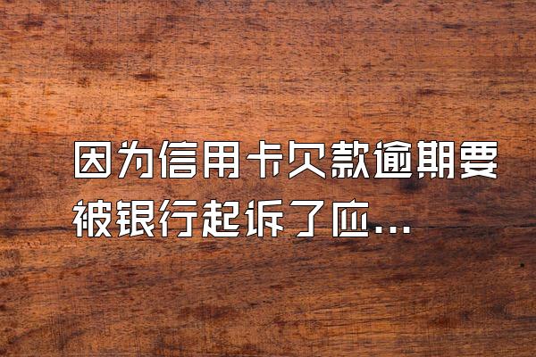 因为信用卡欠款逾期要被银行起诉了应该怎么办？