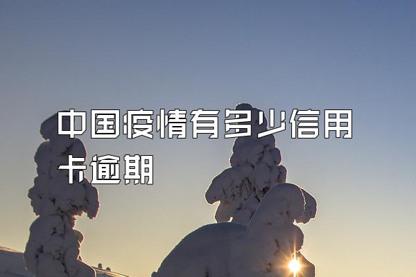 中国疫情有多少信用卡逾期