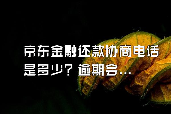 京东金融还款协商电话是多少？逾期会被起诉吗？