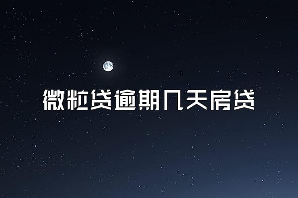 微粒贷逾期几天房贷