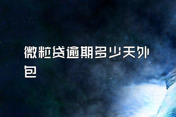 微粒贷逾期多少天外包