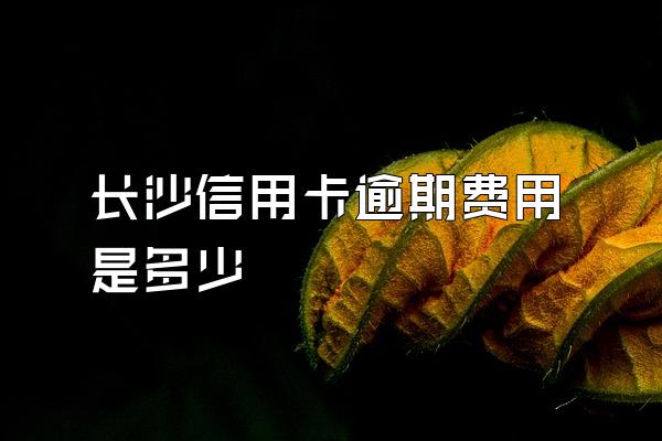 长沙信用卡逾期费用是多少