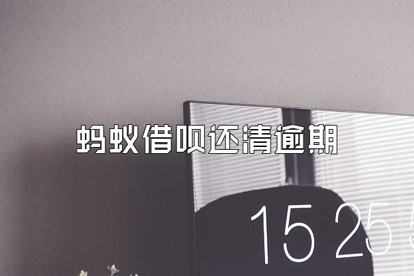 蚂蚁借呗还清逾期
