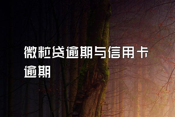 微粒贷逾期与信用卡逾期