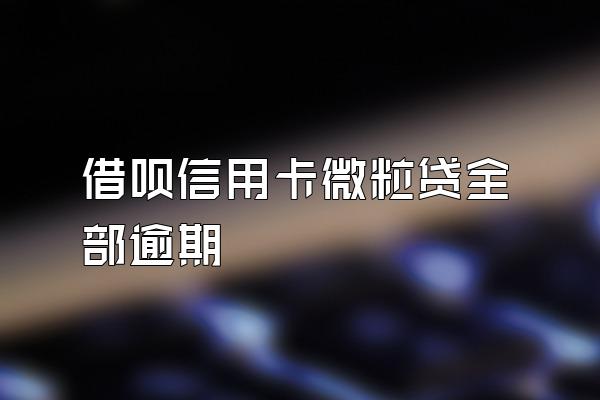 借呗信用卡微粒贷全部逾期