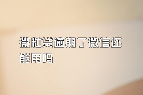 微粒贷逾期了微信还能用吗