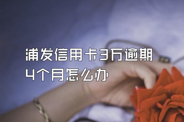 浦发信用卡3万逾期4个月怎么办