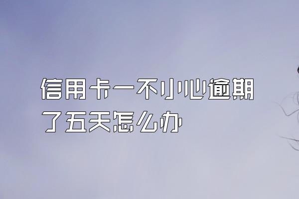 信用卡一不小心逾期了五天怎么办