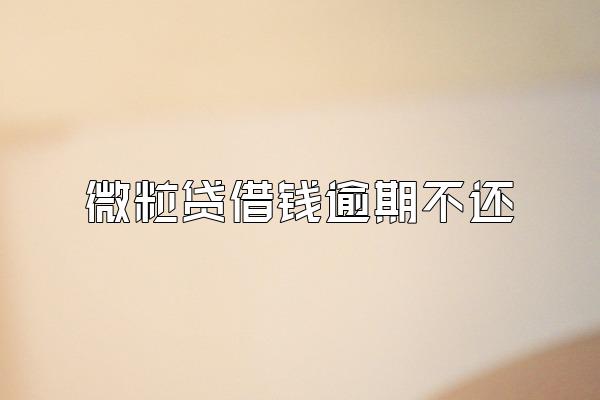 微粒贷借钱逾期不还