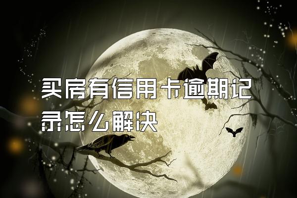 买房有信用卡逾期记录怎么解决