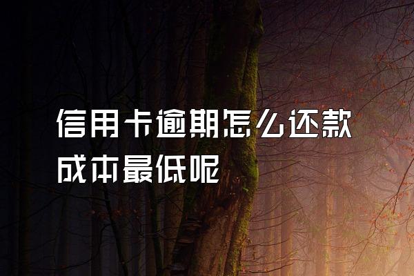 信用卡逾期怎么还款成本最低呢