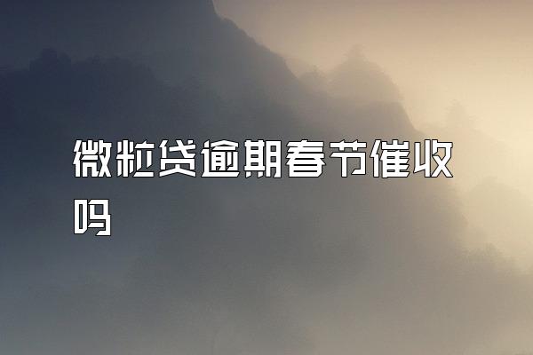微粒贷逾期春节催收吗