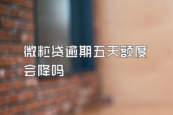 微粒贷逾期五天额度会降吗