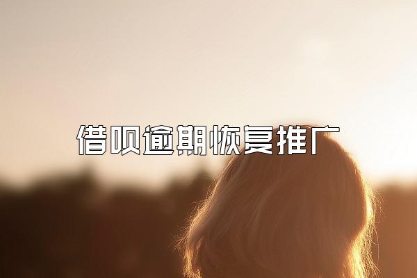 借呗逾期恢复推广