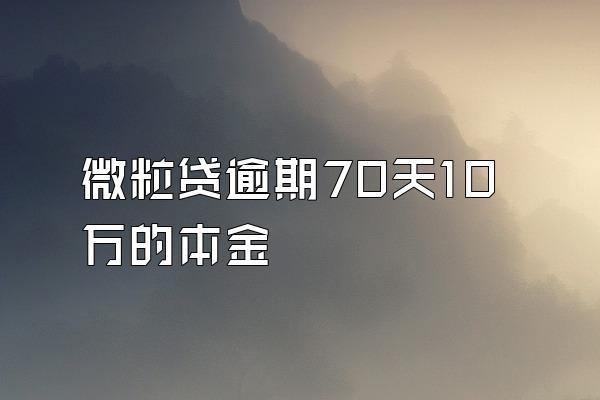 微粒贷逾期70天10万的本金