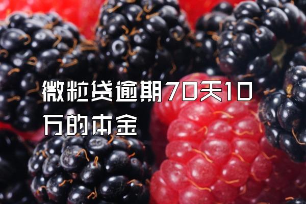微粒贷逾期70天10万的本金