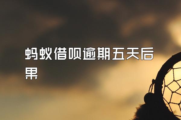 蚂蚁借呗逾期五天后果