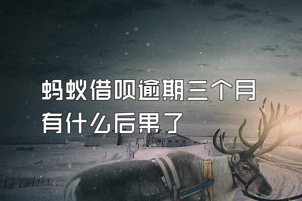 蚂蚁借呗逾期三个月有什么后果了