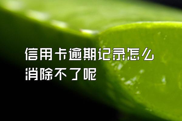 信用卡逾期记录怎么消除不了呢