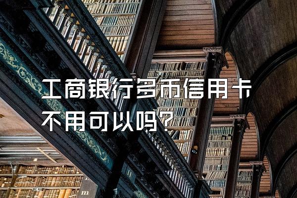 工商银行多币信用卡不用可以吗？