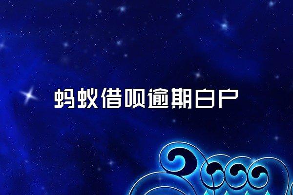 蚂蚁借呗逾期白户