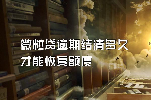 微粒贷逾期结清多久才能恢复额度