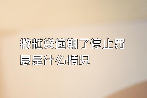 微粒贷逾期了停止罚息是什么情况
