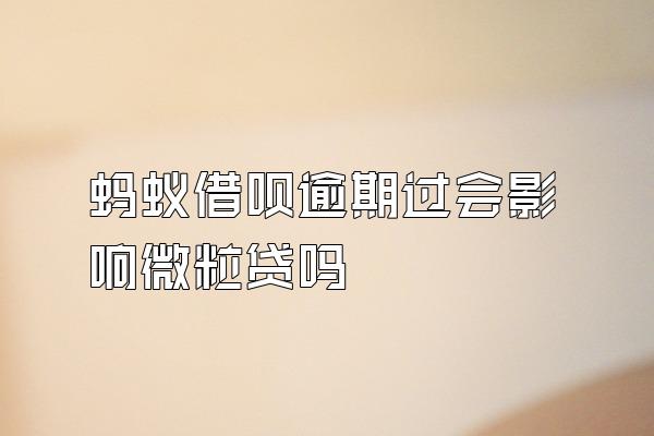 蚂蚁借呗逾期过会影响微粒贷吗