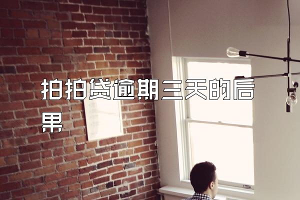 拍拍贷逾期三天的后果