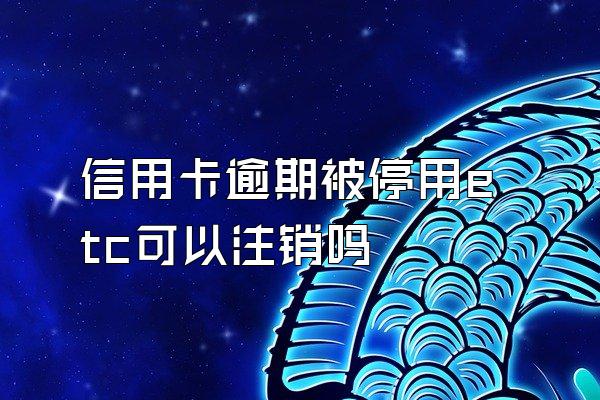 信用卡逾期被停用etc可以注销吗