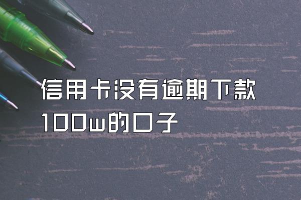 信用卡没有逾期下款100w的口子