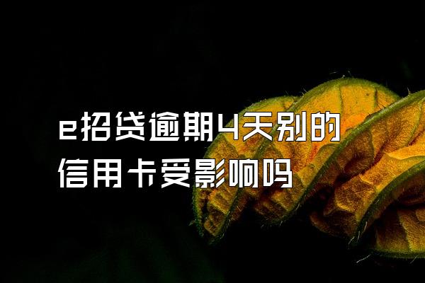 e招贷逾期4天别的信用卡受影响吗