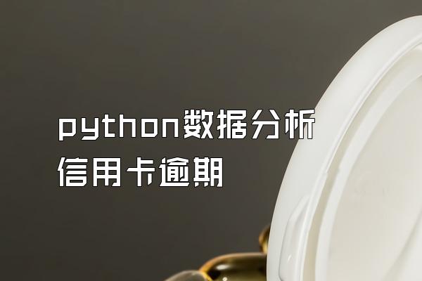 python数据分析信用卡逾期