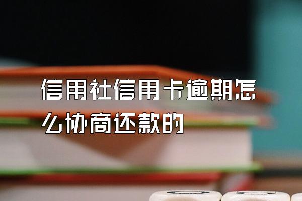 信用社信用卡逾期怎么协商还款的