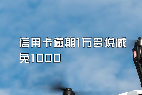 信用卡逾期1万多说减免1000