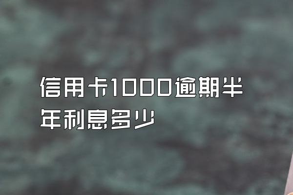 信用卡1000逾期半年利息多少