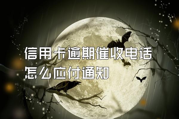 信用卡逾期催收电话怎么应付通知