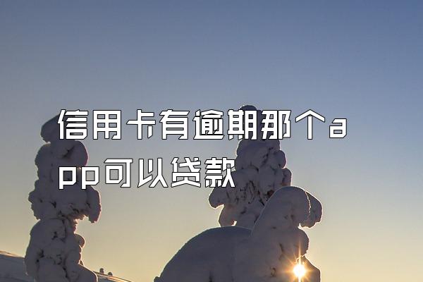 信用卡有逾期那个app可以贷款