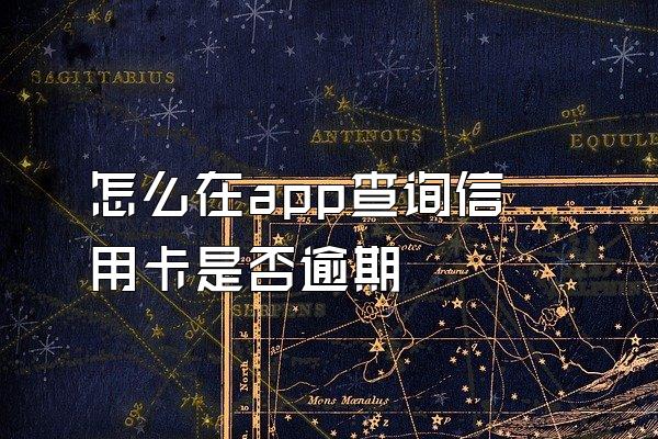 怎么在app查询信用卡是否逾期