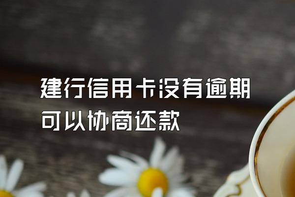 建行信用卡没有逾期可以协商还款