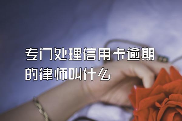 专门处理信用卡逾期的律师叫什么