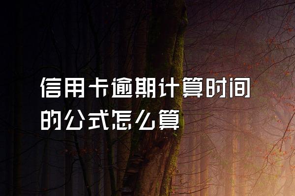 信用卡逾期计算时间的公式怎么算