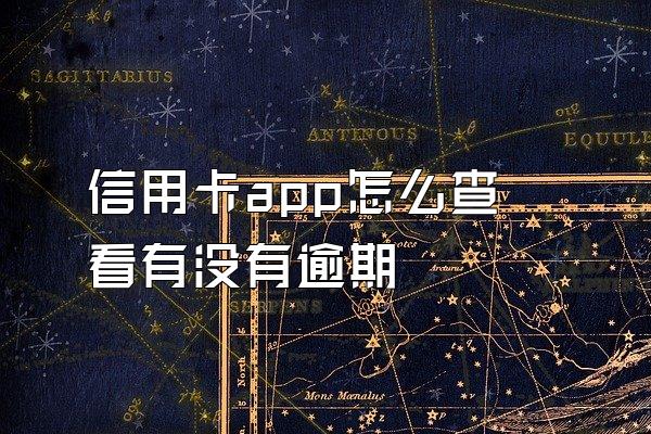 信用卡app怎么查看有没有逾期