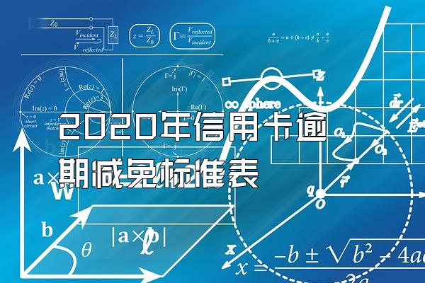 2020年信用卡逾期减免标准表