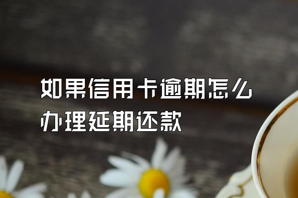 如果信用卡逾期怎么办理延期还款