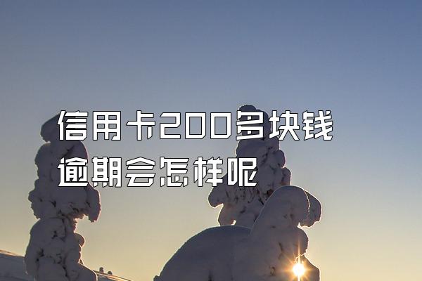 信用卡200多块钱逾期会怎样呢