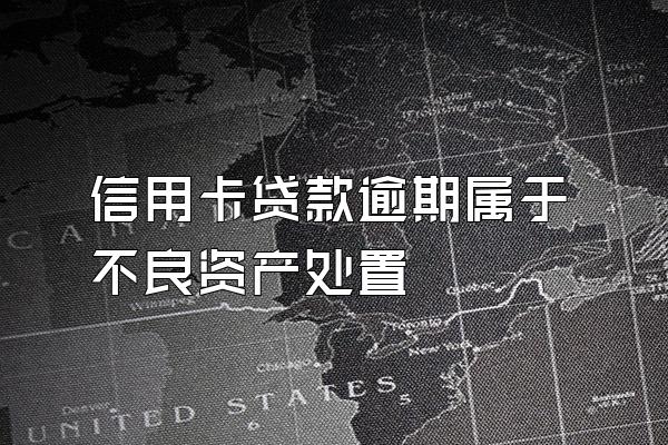 信用卡贷款逾期属于不良资产处置