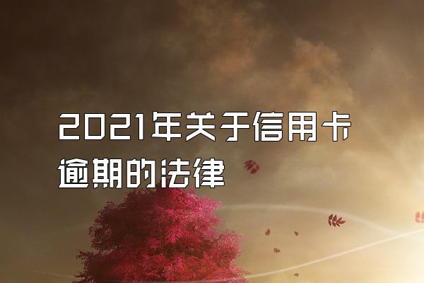 2021年关于信用卡逾期的法律