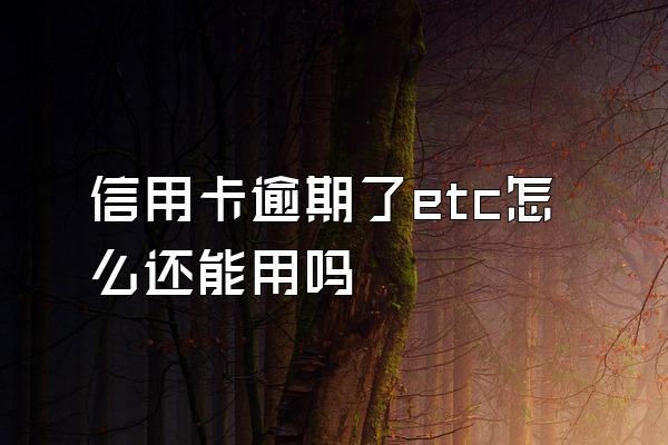 信用卡逾期了etc怎么还能用吗