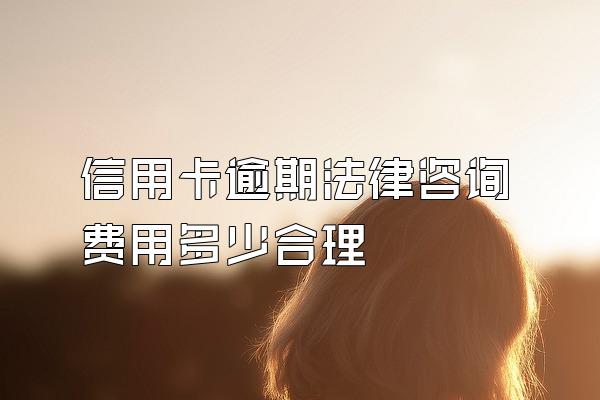 信用卡逾期法律咨询费用多少合理